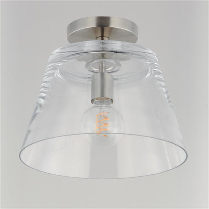 Maxim Lighting Hudson 1Lt 10.5" Single Pendant, Satin Nickel/Clear