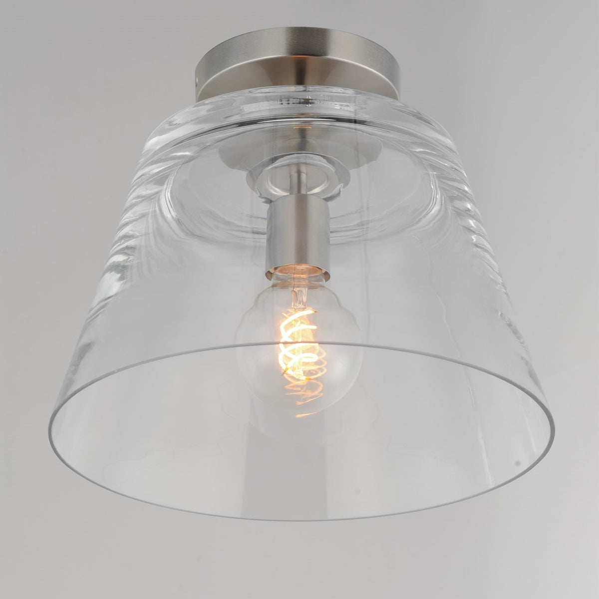 Maxim Lighting Hudson 1Lt 10.5" Single Pendant, Satin Nickel/Clear