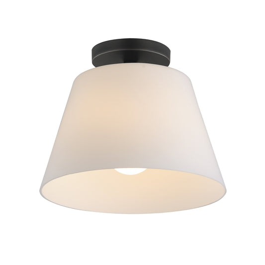 Maxim Lighting Hudson 1 Light 10.5" Flush Mount, Black/Satin White