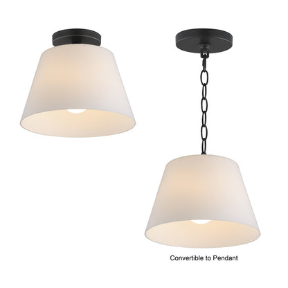 Maxim Lighting Hudson 1 Light 10.5" Flush Mount, Black/Satin White