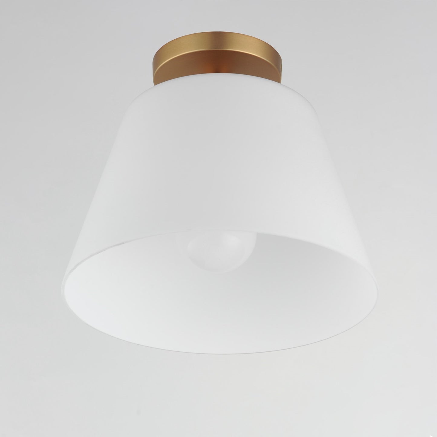 Maxim Lighting Hudson 1Lt 10.5" Flush Mount, Aged Brass/Satin White