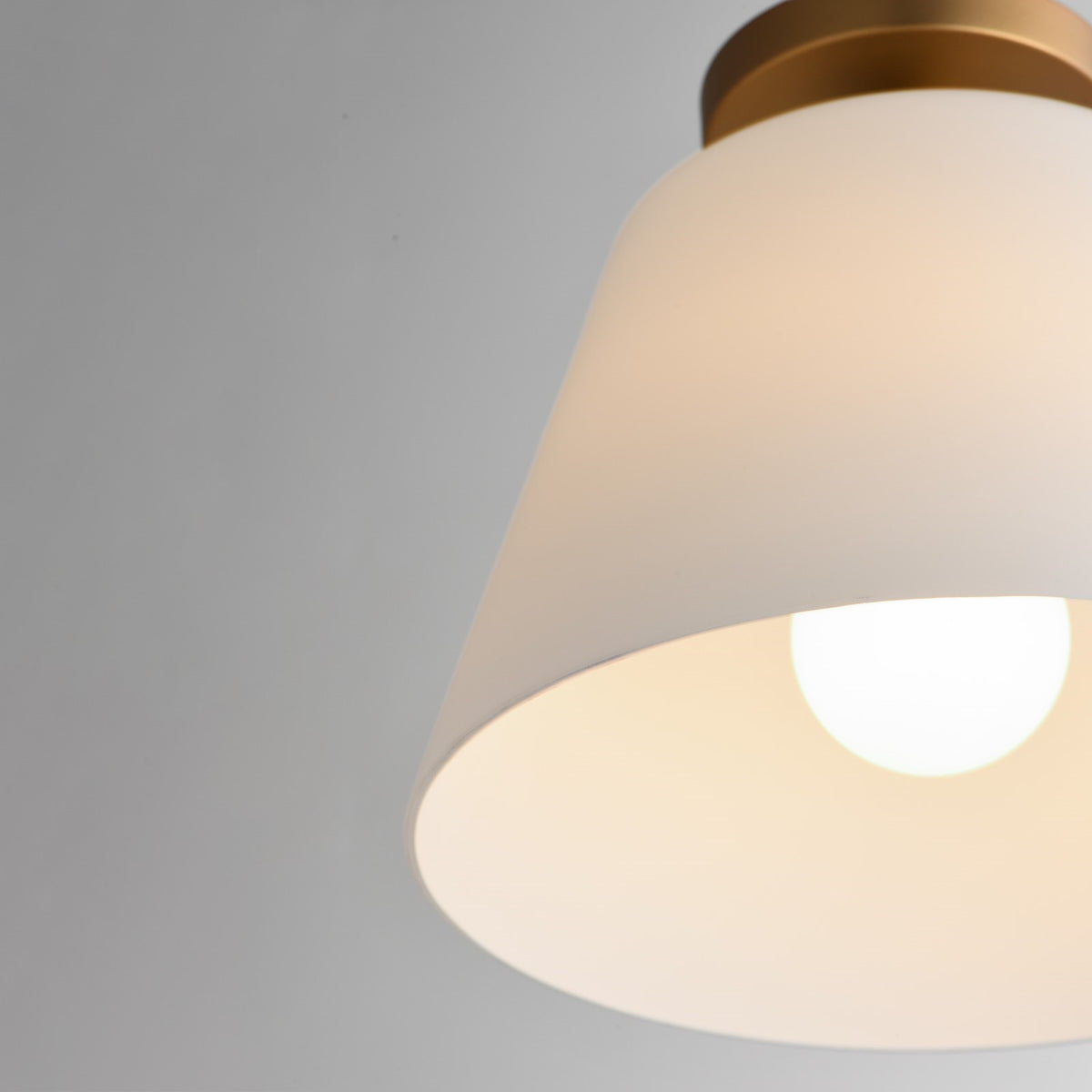 Maxim Lighting Hudson 1Lt 10.5" Flush Mount, Aged Brass/Satin White