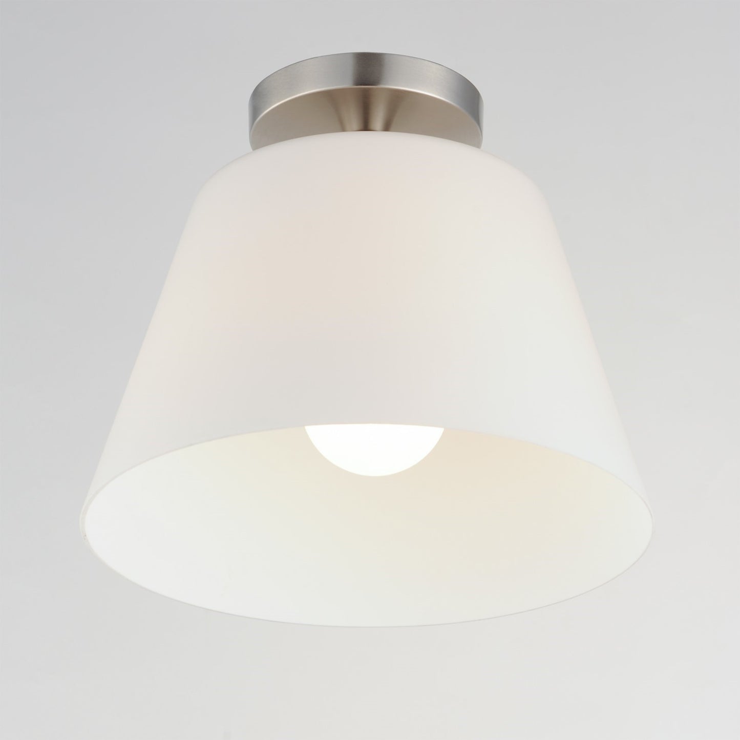 Maxim Lighting Hudson 1Lt 10.5" Flush Mount, Nickel/White