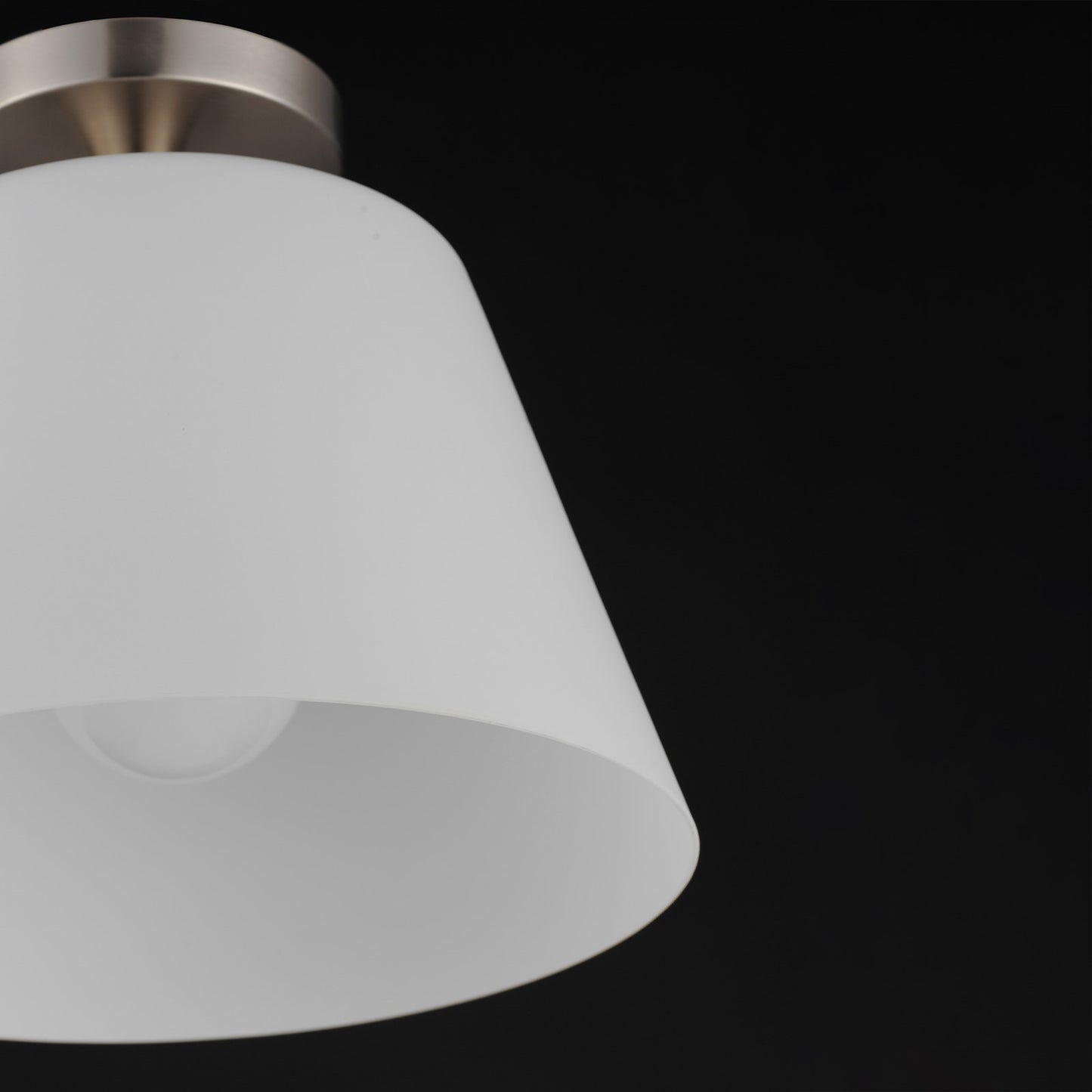 Maxim Lighting Hudson 1Lt 10.5" Flush Mount, Nickel/White