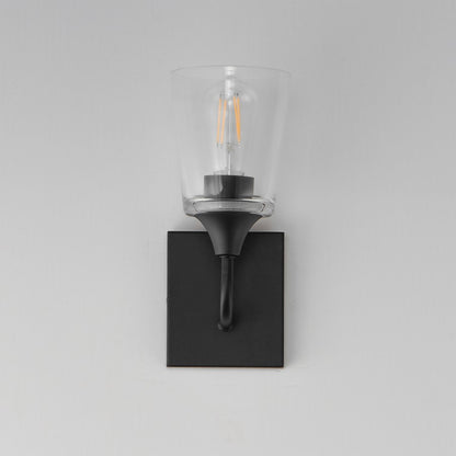 Maxim Lighting Hudson 1 Light 11" Wall Sconce, Black/Clear