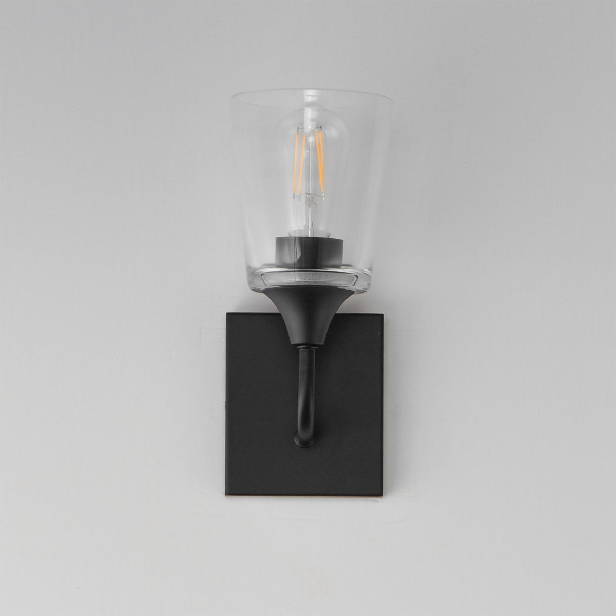 Maxim Lighting Hudson 1 Light 11" Wall Sconce, Black/Clear