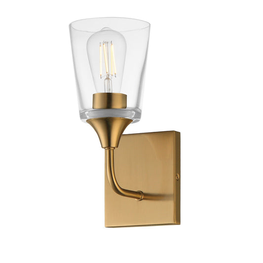 Maxim Lighting Hudson 1Lt 11" Wall Sconce, Natural Aged Brass/Clear