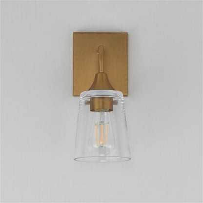Maxim Lighting Hudson 1Lt 11" Wall Sconce, Natural Aged Brass/Clear