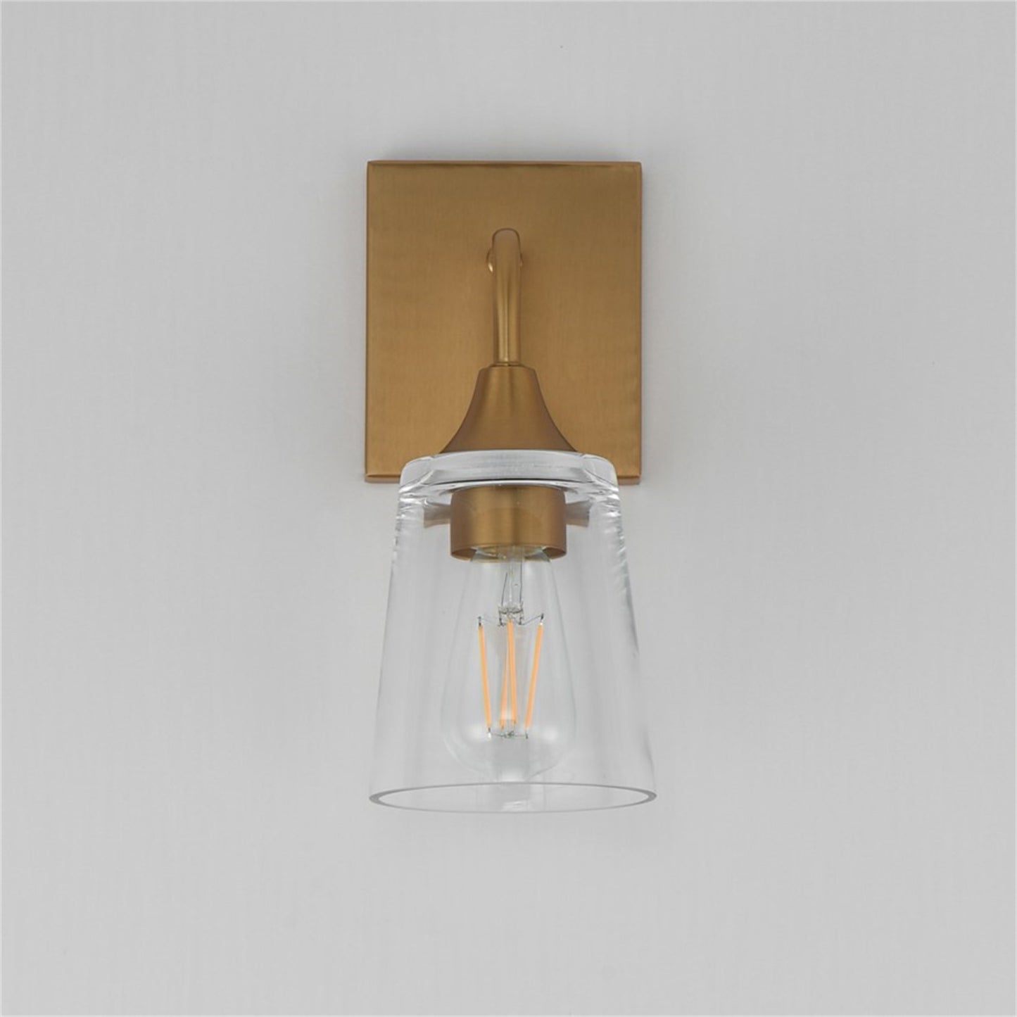 Maxim Lighting Hudson 1Lt 11" Wall Sconce, Natural Aged Brass/Clear