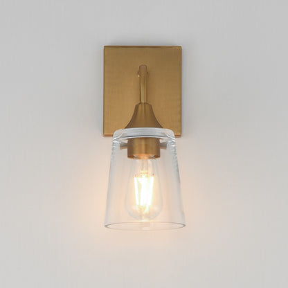 Maxim Lighting Hudson 1Lt 11" Wall Sconce, Natural Aged Brass/Clear