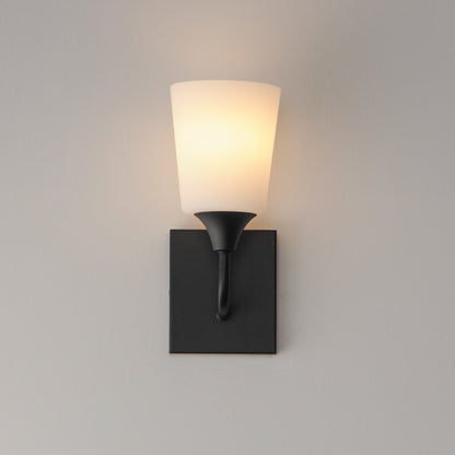 Maxim Lighting Hudson 1 Light 11" Wall Sconce, Black/Satin White