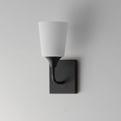 Maxim Lighting Hudson 1 Light 11" Wall Sconce, Black/Satin White