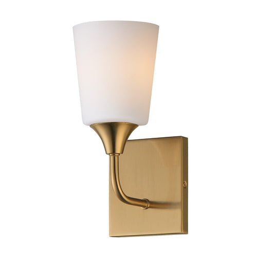 Maxim Lighting Hudson 1Lt 11" Wall Sconce, Satin Nickel/Satin White