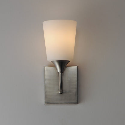 Maxim Lighting Hudson 1Lt 11" Wall Sconce, Satin Nickel/Satin White