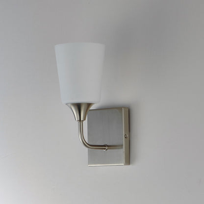 Maxim Lighting Hudson 1Lt 11" Wall Sconce, Satin Nickel/Satin White
