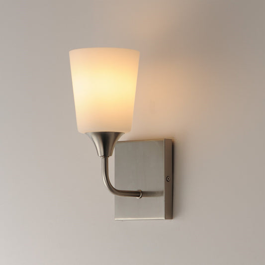 Maxim Lighting Hudson 1Lt 11" Wall Sconce, Satin Nickel/Satin White