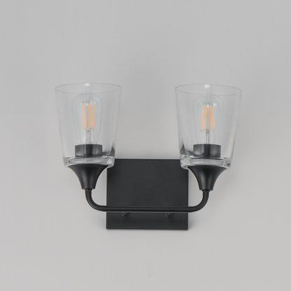 Maxim Lighting Hudson 2 Light 9.75" Bath Vanity, Black/Clear