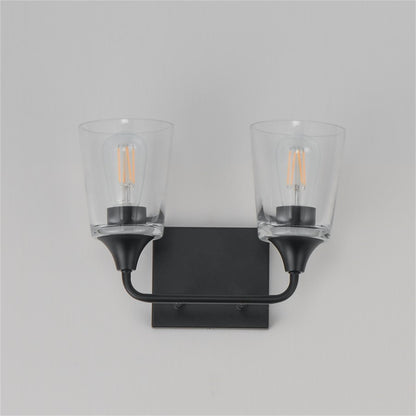 Maxim Lighting Hudson 2 Light 9.75" Bath Vanity, Black/Clear
