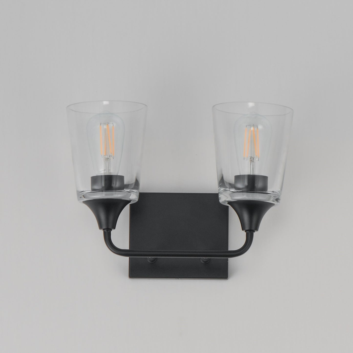 Maxim Lighting Hudson 2 Light 9.75" Bath Vanity, Black/Clear