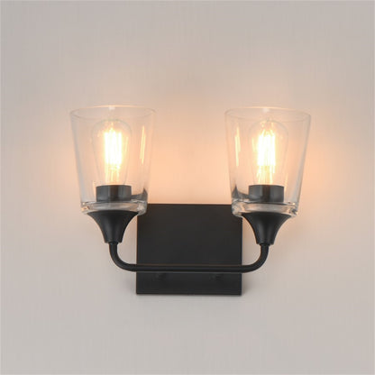 Maxim Lighting Hudson 2 Light 9.75" Bath Vanity, Black/Clear