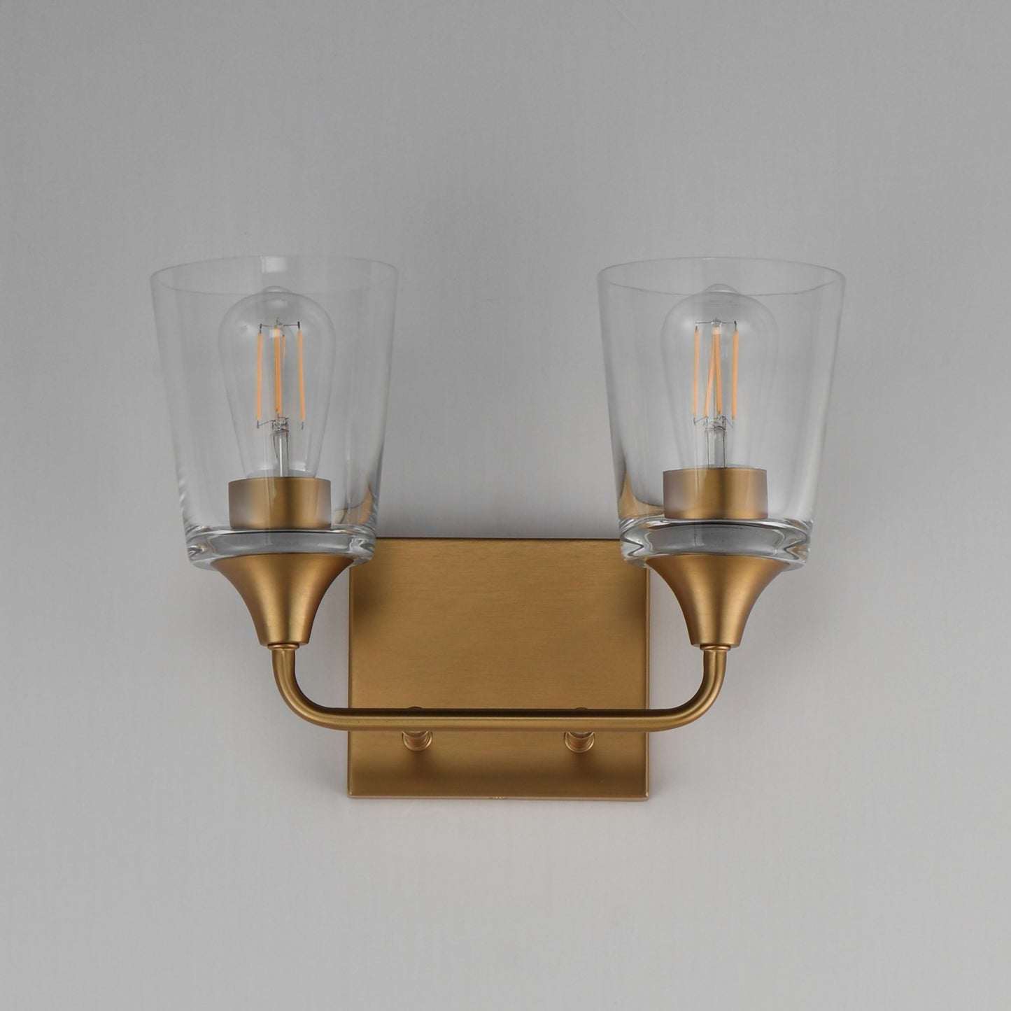 Maxim Lighting Hudson 2Lt 9.75" Bath Vanity, Aged Brass/Clear