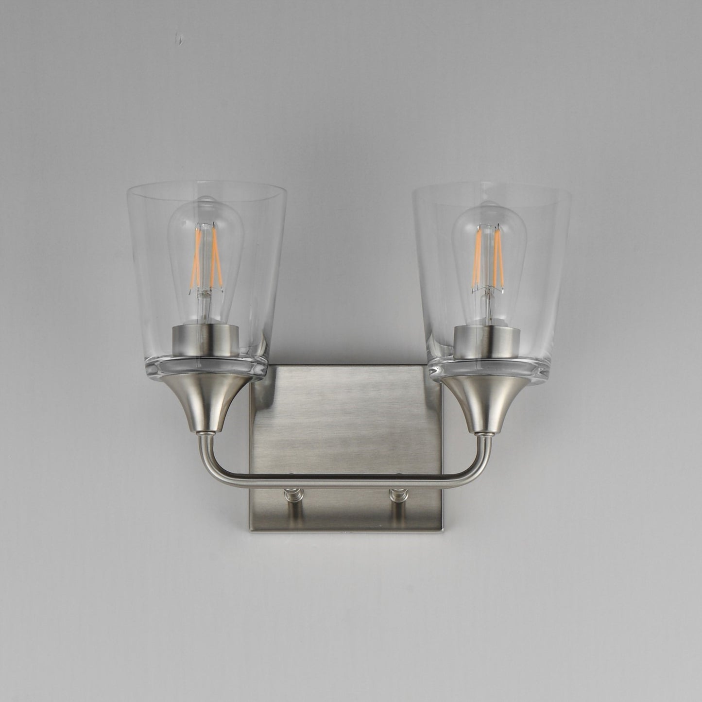 Maxim Lighting Hudson 2 Light 9.75" Bath Vanity, Satin Nickel/Clear