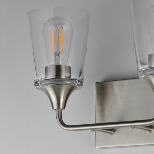 Maxim Lighting Hudson 2 Light 9.75" Bath Vanity, Satin Nickel/Clear - 12882CLSN