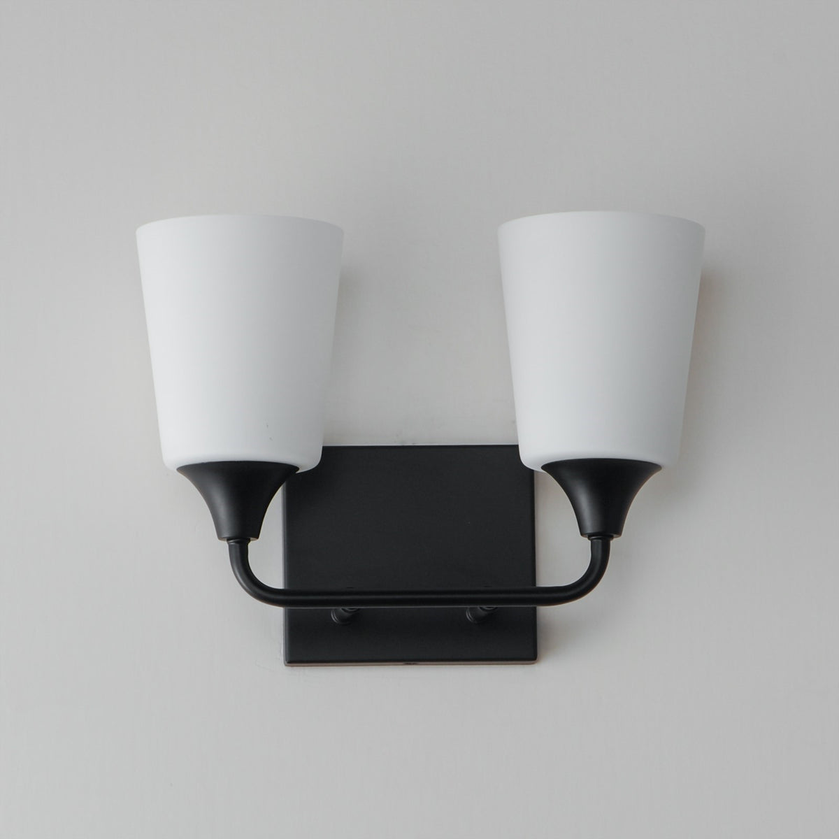 Maxim Lighting Hudson 2 Light 9.75" Bath Vanity, Black/Satin White