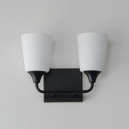 Maxim Lighting Hudson 2 Light 9.75" Bath Vanity, Black/Satin White