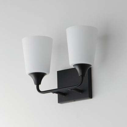 Maxim Lighting Hudson 2 Light 9.75" Bath Vanity, Black/Satin White