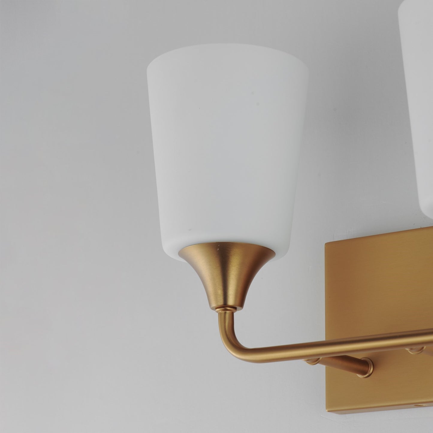 Maxim Lighting Hudson 2Lt 9.75" Bath Vanity, Aged Brass/Satin White