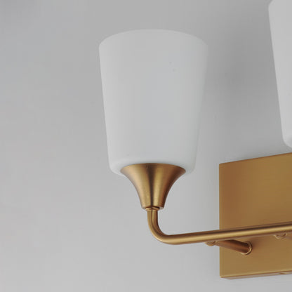 Maxim Lighting Hudson 2Lt 9.75" Bath Vanity, Aged Brass/Satin White
