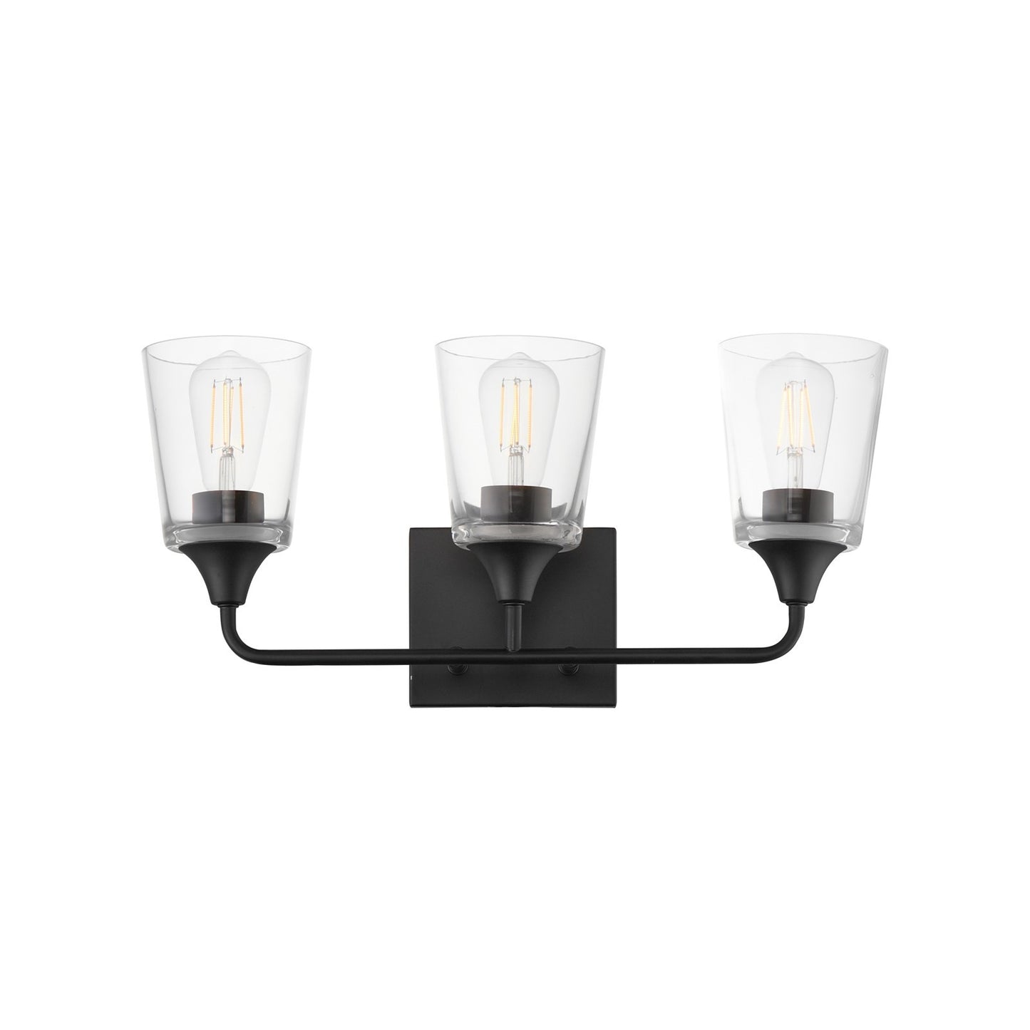 Maxim Lighting Hudson 3 Light 9.75" Bath Vanity, Black/Clear