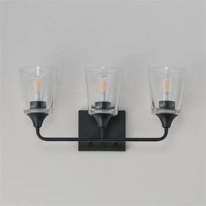 Maxim Lighting Hudson 3 Light 9.75" Bath Vanity, Black/Clear