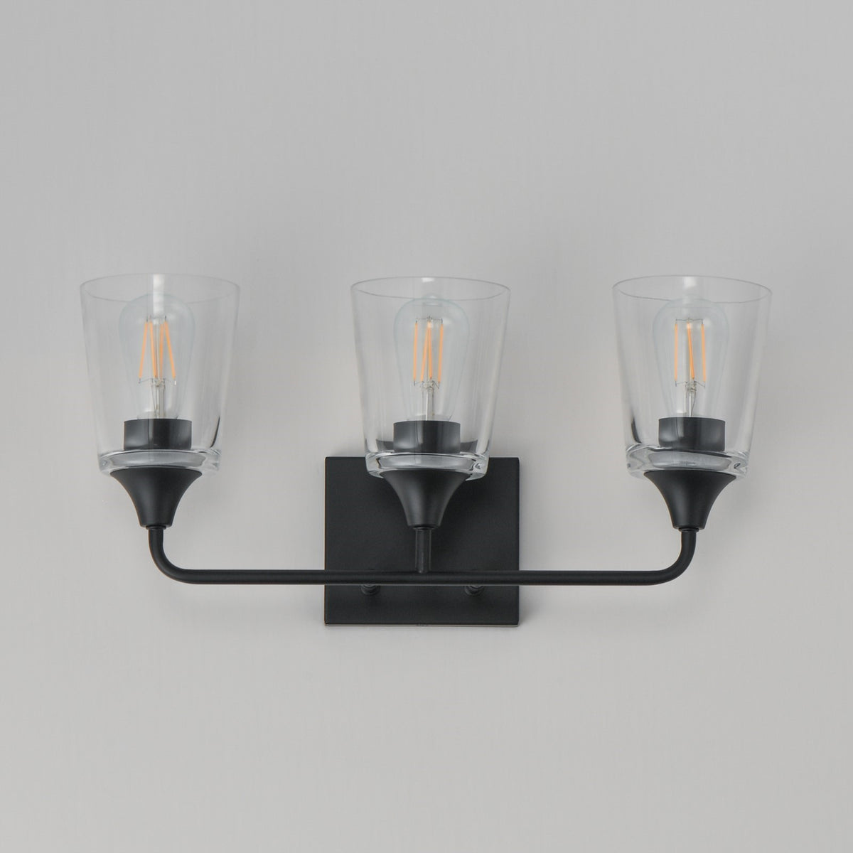 Maxim Lighting Hudson 3 Light 9.75" Bath Vanity, Black/Clear