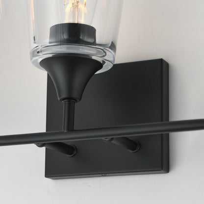 Maxim Lighting Hudson 3 Light 9.75" Bath Vanity, Black/Clear
