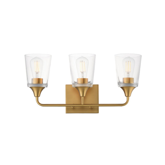 Maxim Lighting Hudson 3Lt 9.75" Bath Vanity, Aged Brass/Clear