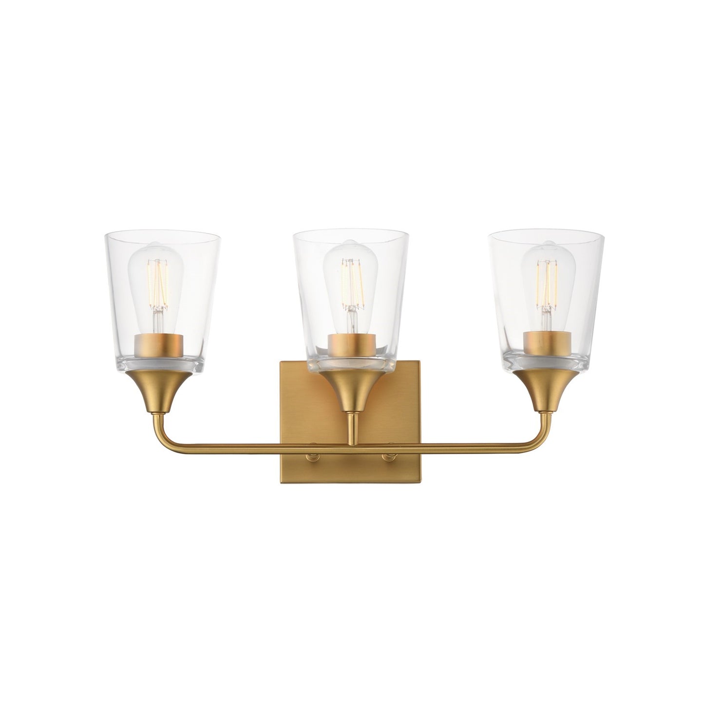 Maxim Lighting Hudson 3Lt 9.75" Bath Vanity, Aged Brass/Clear