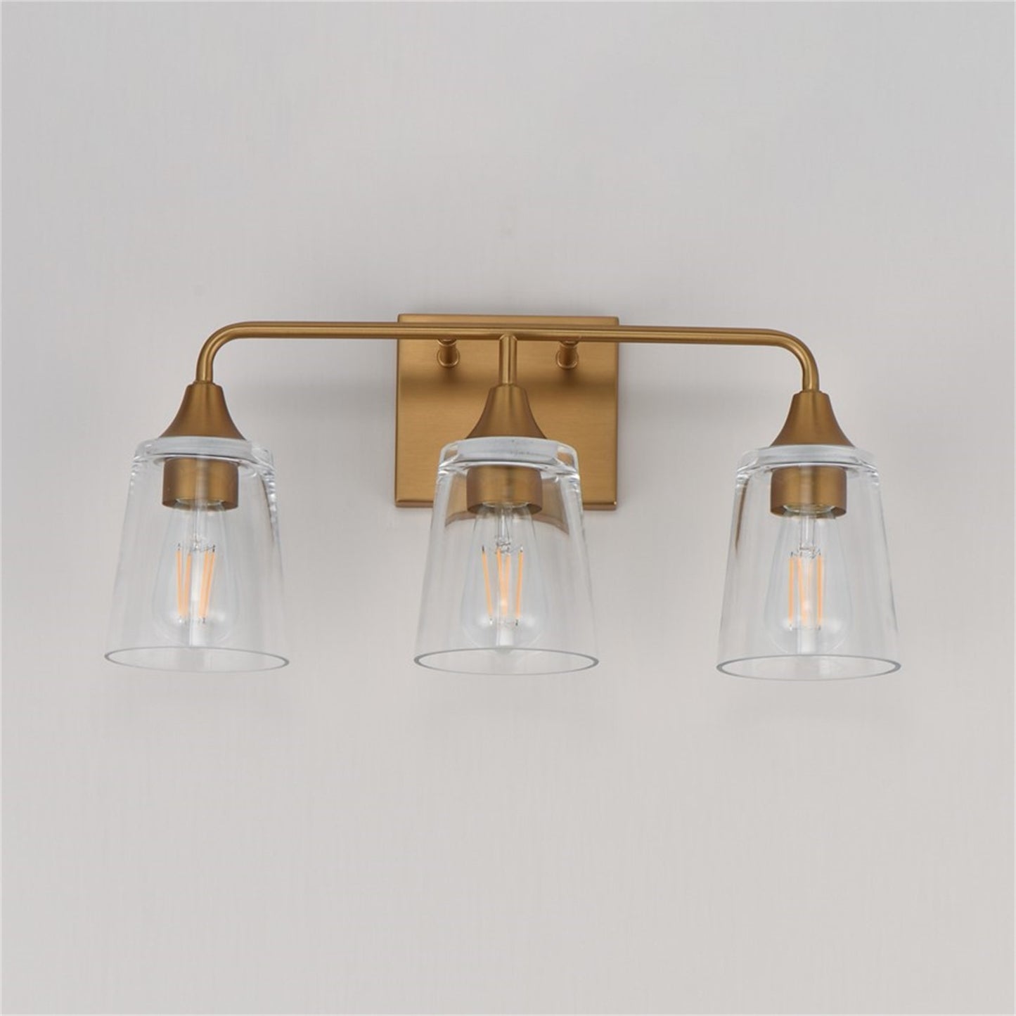 Maxim Lighting Hudson 3Lt 9.75" Bath Vanity, Aged Brass/Clear