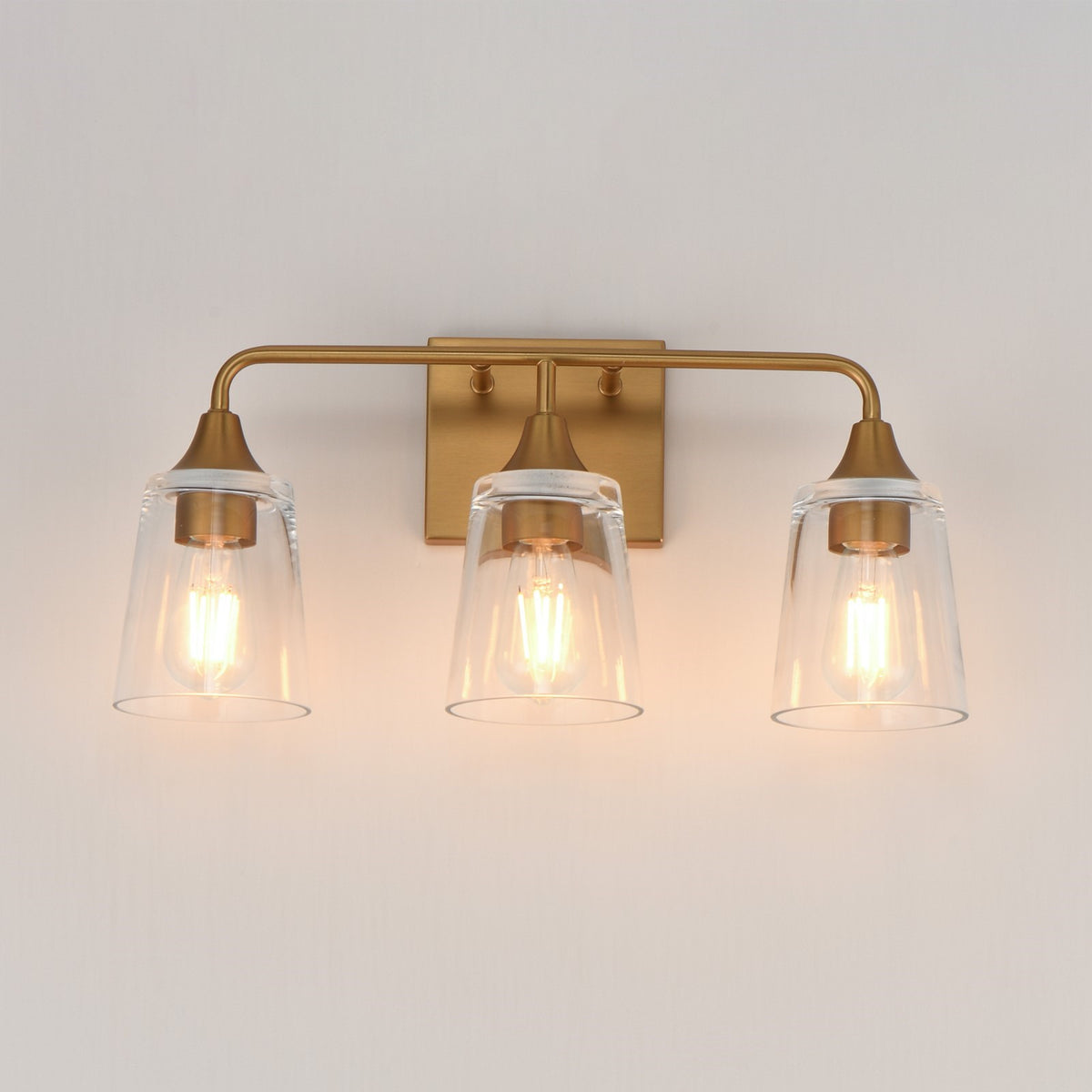 Maxim Lighting Hudson 3Lt 9.75" Bath Vanity, Aged Brass/Clear