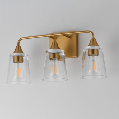 Maxim Lighting Hudson 3Lt 9.75" Bath Vanity, Aged Brass/Clear