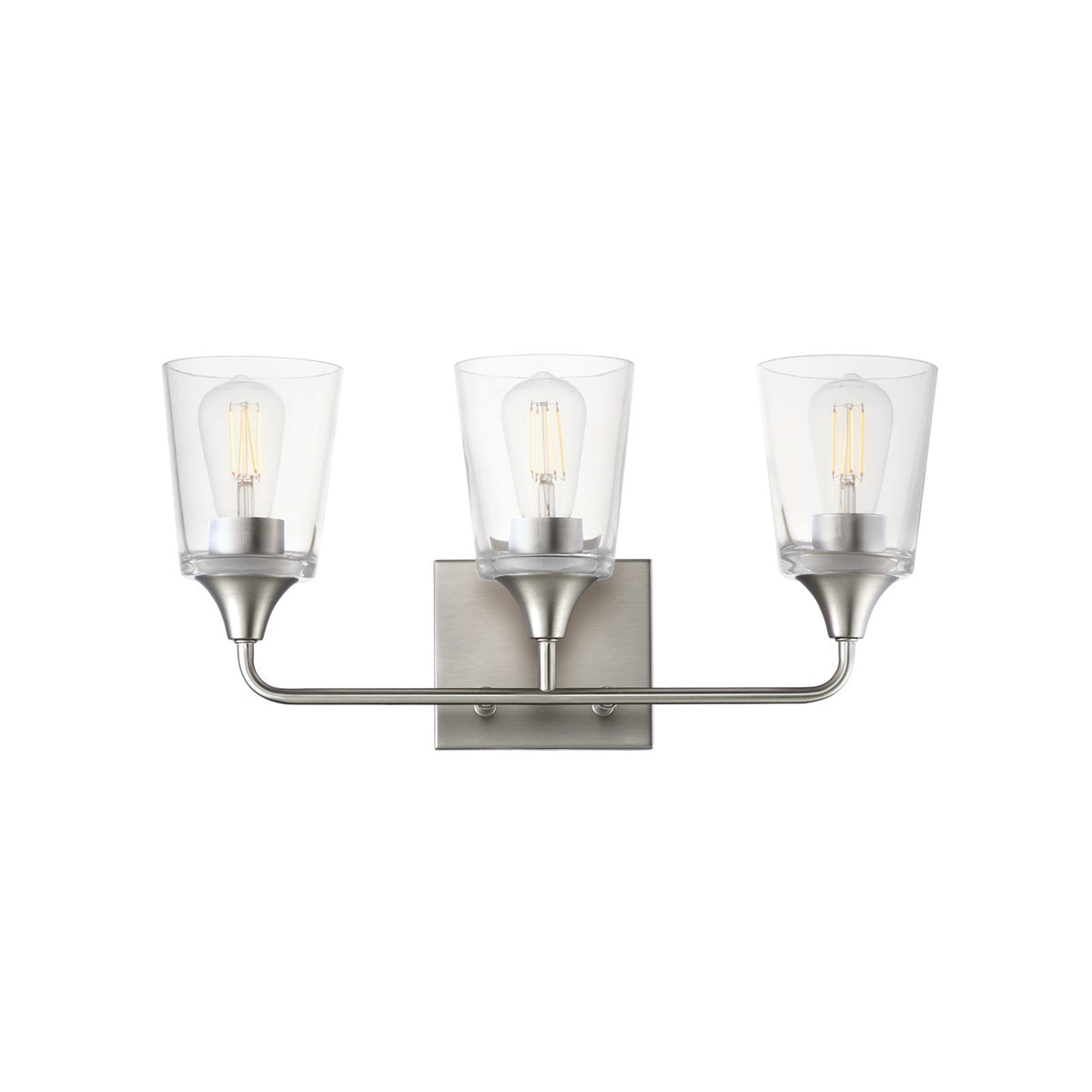 Maxim Lighting Hudson 3 Light 9.75" Bath Vanity, Satin Nickel/Clear