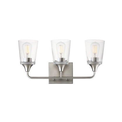 Maxim Lighting Hudson 3 Light 9.75" Bath Vanity, Satin Nickel/Clear