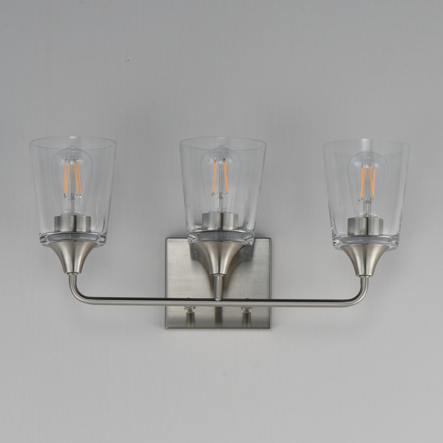Maxim Lighting Hudson 3 Light 9.75" Bath Vanity, Satin Nickel/Clear