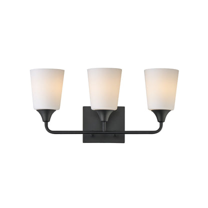 Maxim Lighting Hudson 3 Light 9.75" Bath Vanity, Black/Satin White