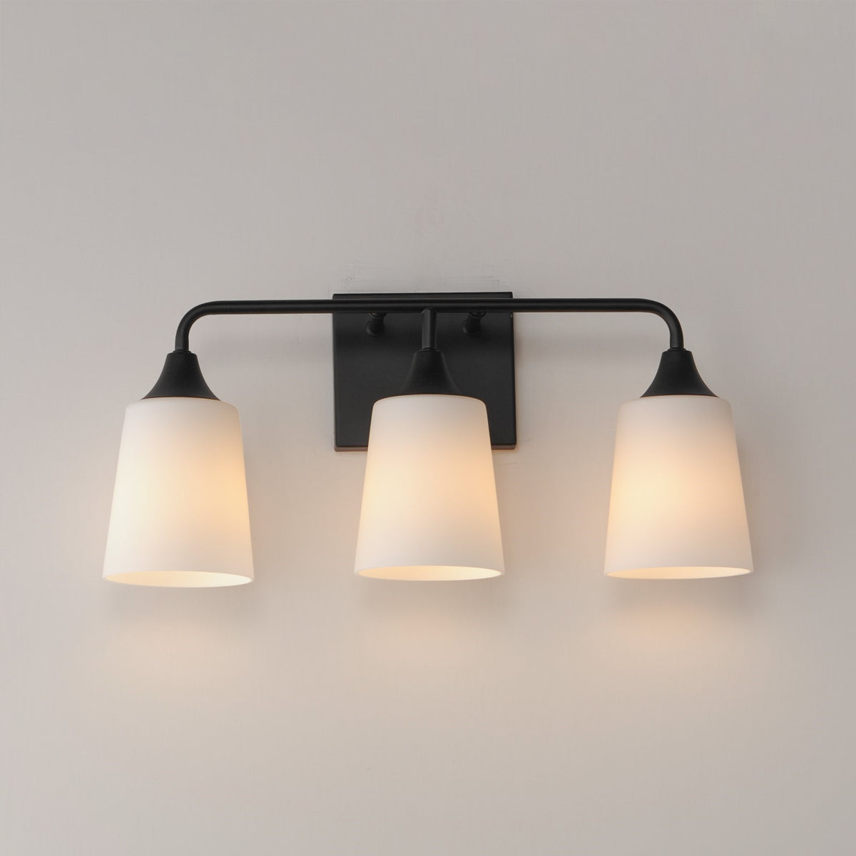 Maxim Lighting Hudson 3 Light 9.75" Bath Vanity, Black/Satin White