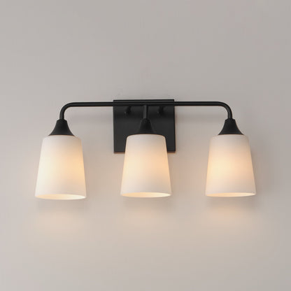 Maxim Lighting Hudson 3 Light 9.75" Bath Vanity, Black/Satin White