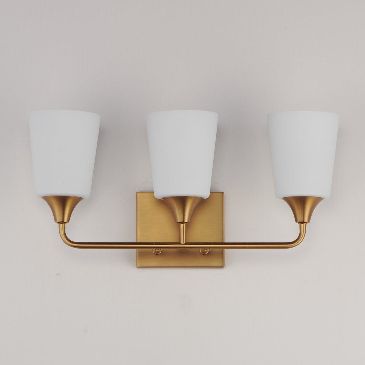 Maxim Lighting Hudson 3Lt 9.75" Bath Vanity, Aged Brass/Satin White