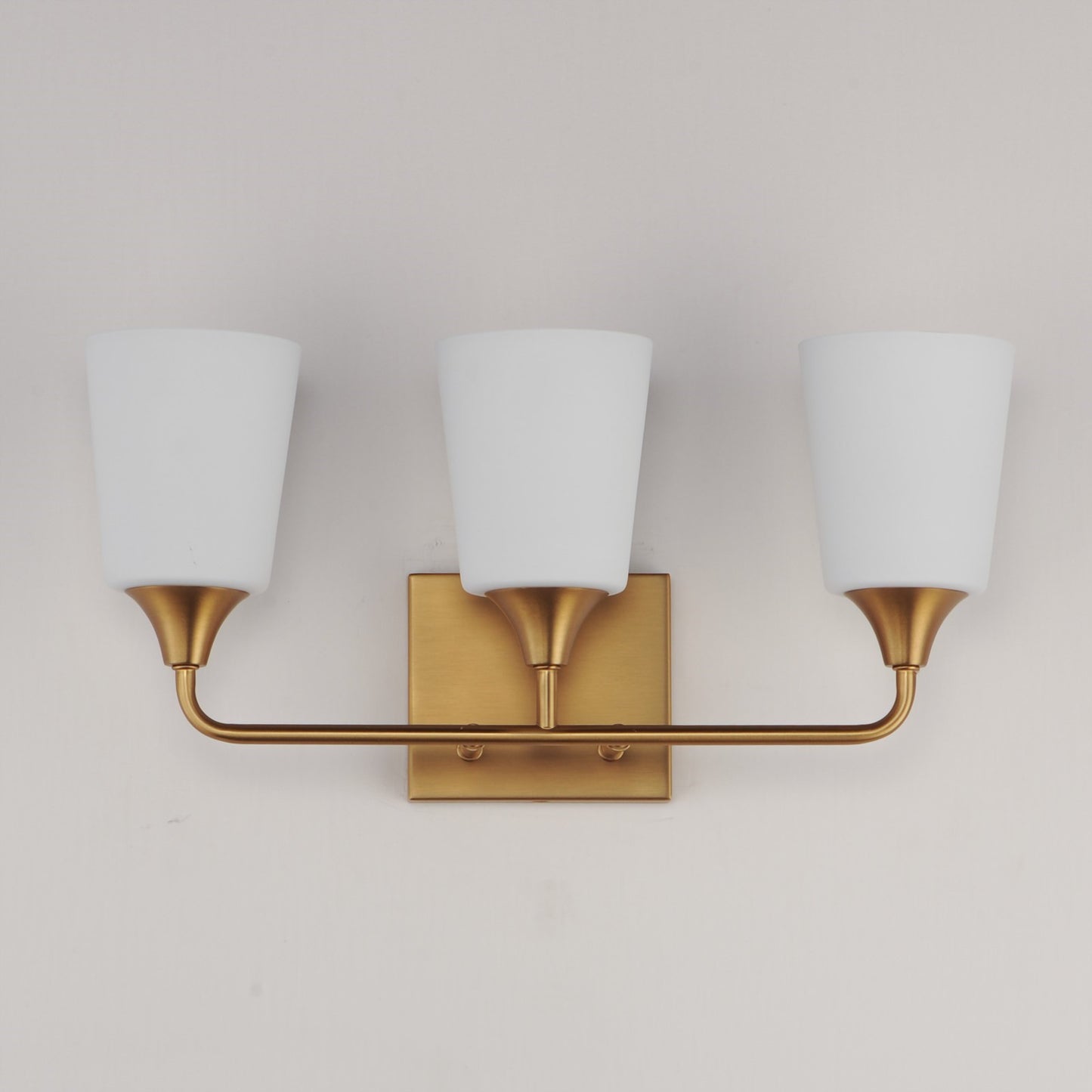 Maxim Lighting Hudson 3Lt 9.75" Bath Vanity, Aged Brass/Satin White