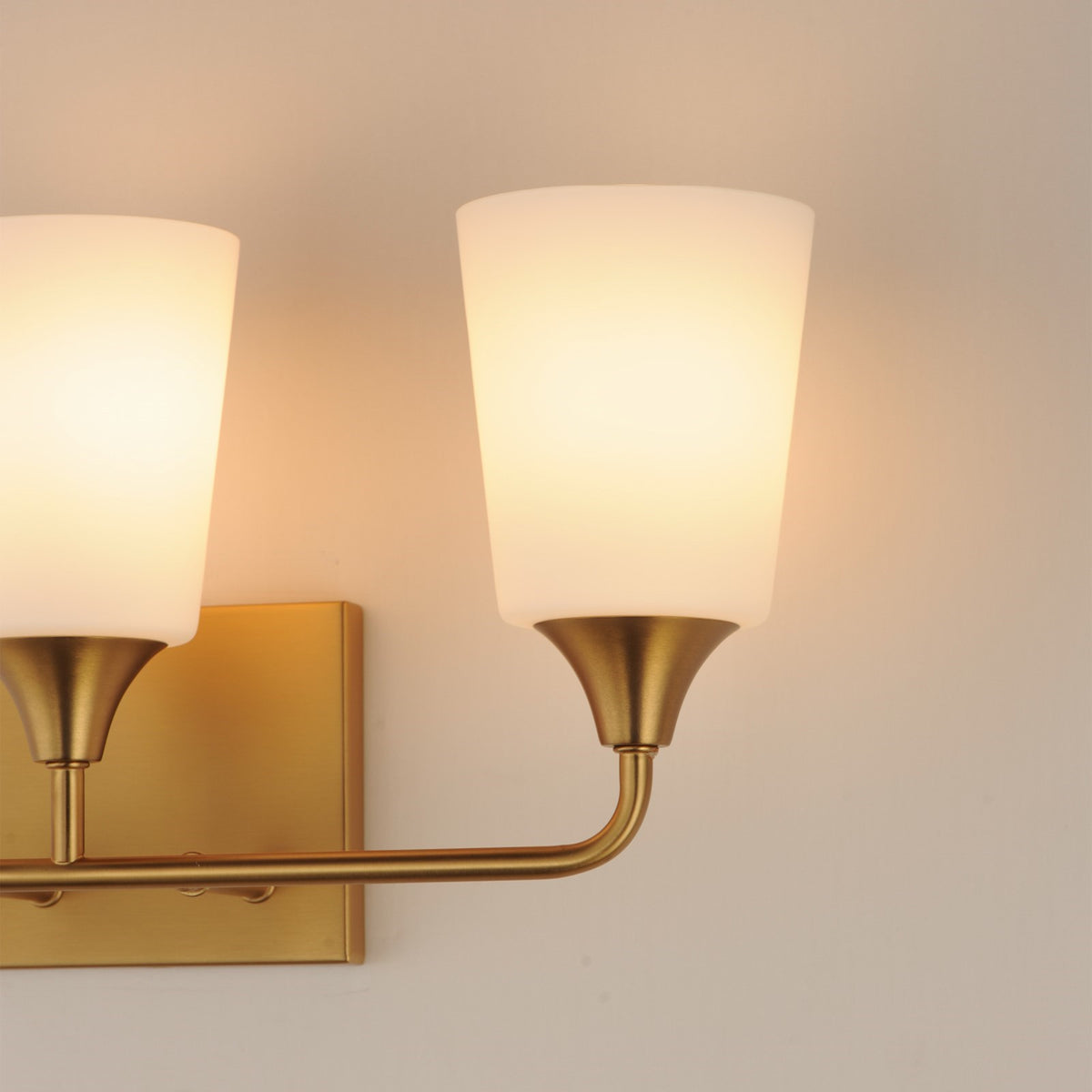 Maxim Lighting Hudson 3Lt 9.75" Bath Vanity, Aged Brass/Satin White
